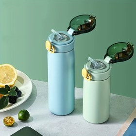 Resim 460ml/320ml İzoleli Bardak, Taşınabilir Su Şişesi, Sızdırmaz Çift Duvarlı Spor Vakumlu Bardak, Vakumlu Paslanmaz Çelik Bardak, Soğuk/ısın içecekleri tutar, Tüm Mevsimler için Uygun 