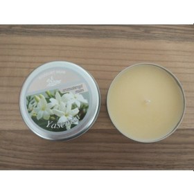 Resim Bozkurt Yuvarlak Teneke Kutuda Kokulu Mum Yasemin 