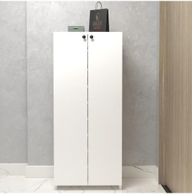 Resim Kenzlife Kapaklı Ayakkabılık Bosnevi Mat Beyaz Suntalam 140 040 30 Onsekiz Çift Ayakkabı Kapasitesi Arkalıksız Beyaz 