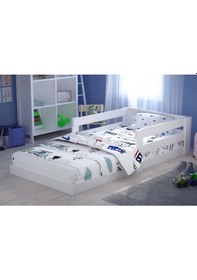 Resim Tuliplife Montessori MDF Karyola Beyaz 90x190 Yatak Uyumlu 