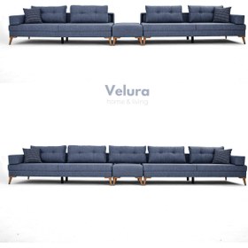 Resim Velura Home & Living Zeri Lobi Koltuğu & Şark Köşesi - Mavi 119 