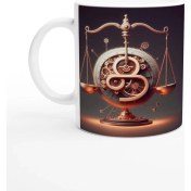 Resim Terazi Burcu Baskılı Kahve Kupası - Zamanın Çarkları Astroloji Mekanizması Vs4 