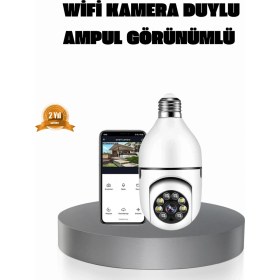 Resim 360 Akıllı Güvenlik Kamerası - Duya Takılabilir, Wi-fi Bağlantılı, Hareket Sensörlü 