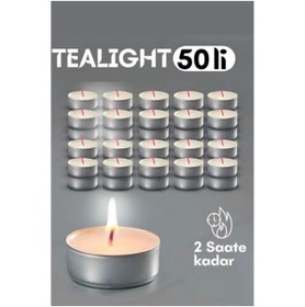 Resim FTA TİCARET BFS Tealight Mum 50 Adet - Kokusuz Dekoratif Mum 