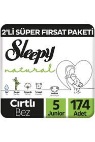 Resim Hype Store Sleepy Natural 2'li Fırsat Paketi Bebek Bezi 5 Numara Junior 174 Adet 