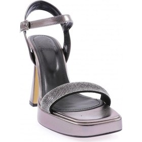 Resim Dgn 3588-23y Kadin Kristal Taşli Bantli Kalin Topuklu Sandalet 3588-2271-R13773 Platin 