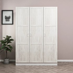 Resim Minar Kale Country 3 Kapak 2 Çekmece Zincir Dolap - Eskitme Beyaz 