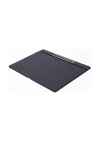 Resim Turgut Office Deri Kapaklı Masa Sümeni Siyah Gold Detaylı 50 x 35 CM 