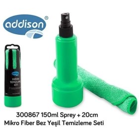 Resim Addison 300867 150Ml Sprey + 20Cm Mikro Fiber Bez Yeşil Temizleme Seti 