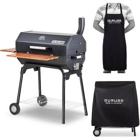 Resim Guruss Cg-075 Kömürlü Barbekü Mangal + Kılıf + Önlük Siyah Model:grs21 
