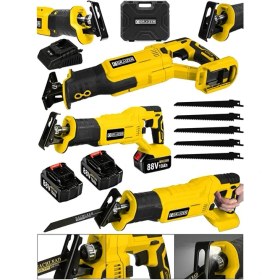 Resim Graizer Alman 88 V 10 Ah Kömürsüz Motor Kemik Ahşap Demir Kesmetilki Kuyruğu Akülü Testere Makinesi 