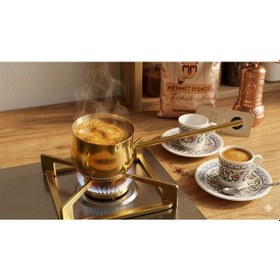Resim Gold Paslanmaz Çelik Kahve Cezvesi Mini Sütlük Sosluk Çikolata Eritme Cezvesi 