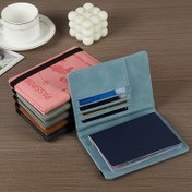 Resim Elegant Siyah Suni Deri Pasaport Kılıfı Elastik Bantlı - RFID Engelleme, Erkekler için Taşınabilir Seyahat Cüzdanı 