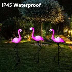 Resim LCHPMY 1 adet/2 adet/4 adet/3 adet/2 set Güneş Enerjili Flamingo LED Kazık Işıkları, Su Geçirmez, Dokunmatik Kontrol, Şarj Edilebilir Nikel Pil, Plastik Hayvan Temalı Açık Dekor Bahçe, Çim, Veranda, Gölet, Arka Bahçe, Cadılar Bayramı için 