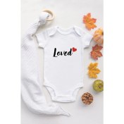 Resim Tuğba Baby Tuğba Baby Beyaz Bebek Loved Baskılı Çıtçıtlı Body 