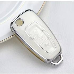 Resim Ford Kuga Aksesuar Anahtar Kılıfı Beyaz-gümüş 