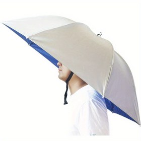 Resim Ekstra Büyük 95.0cm Eller Serbest Balıkçılık Şemsiye Şapkası - Ayarlanabilir, UV Koruma & Su Geçirmez, Golf, Bahçe İşleri & Dış Aktiviteler için 7 Kaburga 