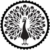 Resim Kıvırcıkyoga Tavus Kuşu Tasarım 2.Model Sticker 10 x 10 cm 