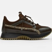 Resim NILUFARR Sidney Acı Kahve Hakiki Deri Yılan Desenli Kadın Sneaker 