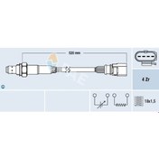 Resim FAE 77438 LAMBDA SENSÖRÜ VW ÜNİVERSAL ARKA 4 FİŞLİ 52 cm 