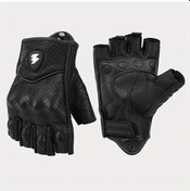 Resim Chuangyinshop Fingerless Black Perforate M Mogebıke Motorcycle Eldiveni Nefes Alabilir Deri Unisex Yazlık Güvenlik Ekipmanı 