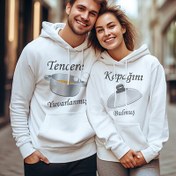 Resim Tencere ve Kapak Kapşonlu Sevgili Sweatshirt 