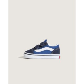 Resim Vans Koyu Mavi Td Old Skool V Unisex Çocuk Spor Ayakkabı Düz Tabanlı Erkekler İçin Konforlu 