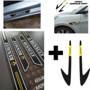 Resim Aksefuar Lazer Renault Megane 3 Kapı Eşiği + Logolu Çamurluk Venti Set 