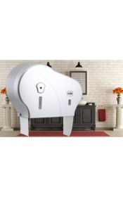 Resim Vialli DMJ1M Double Mini Jumbo Tuvalet Kağıdı Dispenseri Metalik 