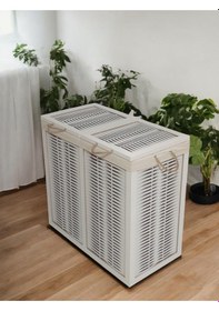 Resim Woodluck 2 Li Kirli Çamaşır Sepeti Yıkanabilir Bezli 