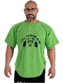Resim Full power Gym Ragtop Spor Tişört Yeşil Çizgili 