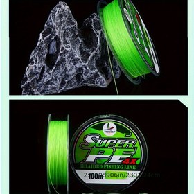 Resim 2 adet 100m/328ft PE Süper Güçlü Balıkçı İpi - Powermax Örgülü Yem En Dayanıklı Floresan Yeşil 4-İplikli PE İp Günlük Kullanım İçin 