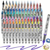 Resim 12 Renkli Akrilik Marker Seti, Fırça Uçlu Cam Seramik Tuval Taş Boyama için DIY Sanat Malzemeleri, El İşi ve Resim Çizimleri İçin Mükemmel 
