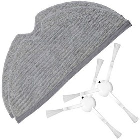 Resim Xiaomi Uyumlu Mijia 2C Robot Süpürge Yan Fırça Mop Bezi 2 Li Pake (550936009) 