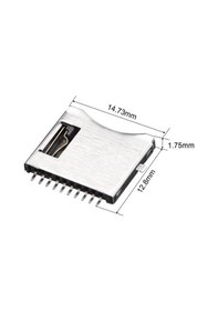 Resim Micro Sd Kart Soketi Hafıza Kartı Microsd Kart Bellek Yaylı Kart Algılayıcı 8 + 2 Pin Konnektör 
