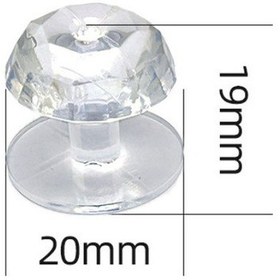 Resim 4 Adet Kristal Tasarımlı Çok Amaçlı Yapışkanlı Tutacak Buton Çok Renkli 