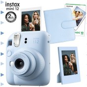 Resim Fujifilm Instax Mini 12 Fotoğraf Makinesi + 10'lu Film + Çerçeve + Kare Albüm Seti Mavi 