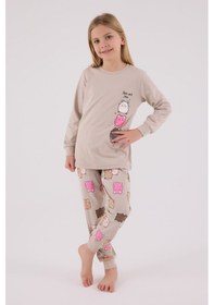 Resim Rolypoly Kız Çocuk Krem Pijama Takımı KREM 