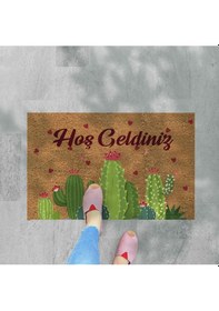 Resim Kaktüsler Temalı Coco Görünümlü Dekoratif Kapı Önü Ve Iç Mekan Paspası 