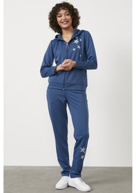 Resim Yıldız Baskı Detaylı Eşofman Takım - Indigo İndigo 