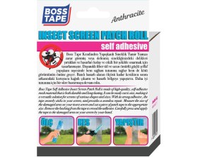 Resim Boss Tape Sineklik Yama Tamir Rulosu Antrasit Renk EN:50mm Boy:2mt 