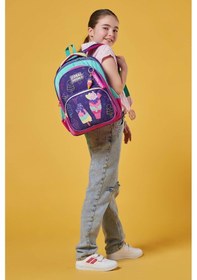 Resim Coral High Kids Mor Pembe Dondurma Desenli Üç Bölmeli Okul Sırt Çantası 23655 