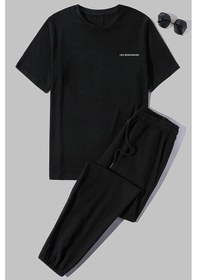 Resim Unisex L.b Baskılı 2'li Eşofman Takımı Siyah 