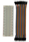 Resim Arduino Projeleri Büyük Boy 830 Pin Breadboard Ve 40'lı Erkek-erkek Jumper Kablo Set 