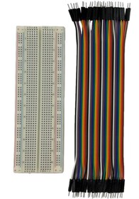 Resim Arduino Projeleri Büyük Boy 830 Pin Breadboard Ve 40'lı Erkek-erkek Jumper Kablo Set 