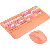 Resim Everest KM-6281 CANDY Renkli Tuşlu Turuncu Kablosuz Q Multimedia Klavye + Mouse Set 