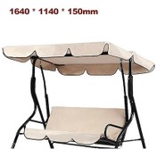 Resim Hombey Bej 210d Silverli Oxford Kumaş Makyajlı Salıncak Battaniyesi - Yağmur Ve Güneş Koruyucu, 1640x1140x150mm, Bahçe/çadır İçin 