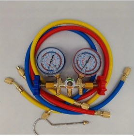Resim Dashanshop Ac Şarj Test Cihazı 3 Hortumlu Diagnostic Orifis Manometre R12 R22 R404a R134a Tool07 