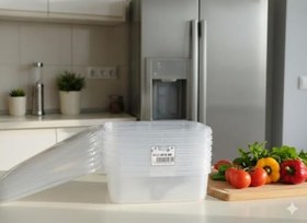 Resim 8'Li 2Litre Difriz Buzluk Kapları Şeffaf Kapaklı 
