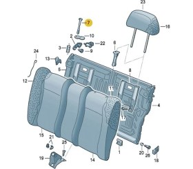 Resim Vass41 VW Polo Classic Variant 1996-2002 Arka Koltuk Yatırma Mandalı Çubuğu 1H0885683 